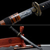JIHPEN sword - Handmade Full Tang Tanto Sword High manganese Black steel Blade With scabbard - 21 in