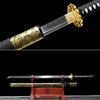 JIHPEN Sword - Handmade Ninja Sword T10 steelReal hamon blade full Tang gold sheath - 41 in