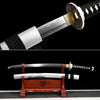 JIHPEN sword - Handmade Wakizashi Sword Damascus steel With white leather Scabbard - 31 in