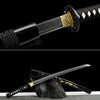 JIHPEN sword - Handmade Wakizashi Sword Black Damascus steel With Black Scabbard - 31 in