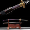 JIHPEN sword - Handmade Wakizashi SwordBlue Damascus steel With Black Scabbard - 31 in