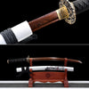 JIHPEN sword - Handmade Wakizashi Sword Red Damascus steel With white leather Scabbard - 31 in