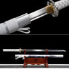 JIHPEN Sword - Handmade Ninja Sword Spring steelblade full Tang White printed sheath - 41 in