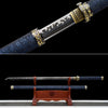 JIHPEN Sword - Handmade Ninja Sword high manganese steel black blade full Tang Blue sheath - 41 in