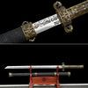 JIHPEN sword - Handmade Chinese style Sword 1045 High carbon steel Full Tang Black Leather sheath and Alloy handle- 42 in