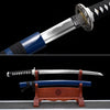 JIHPEN sword - Handmade Wakizashi Sword 1045 high Carbon Steel With Blue Scabbard - 31 in