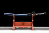 JIHPEN sword - Handmade Full Tang Wakizashi Sword Damascus SteelClay Tempered Blade Blue scabbard - 31 in