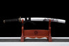 JIHPEN sword - Handmade Wakizashi Sword Red Damascus steel With white leather Scabbard - 31 in