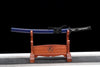 JIHPEN sword - Handmade Wakizashi SwordRed Damascus steel With Blue Scabbard - 31 in