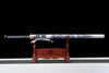 JIHPEN sword - Handmade Ninjato Sword Red Damascus steel steel Full Tang White printing scabbard Blue rope handle white ray skin- 41 in