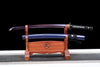 JIHPEN sword - Handmade Wakizashi SwordRed Damascus steel With Blue Scabbard - 31 in