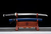 JIHPEN sword - Handmade Wakizashi Sword 1045 high Carbon Steel With Blue Scabbard - 31 in