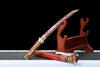 JIHPEN sword - Handmade Full Tang Tanto Sword High manganese Red steel Blade With scabbard - 21 in