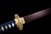 JIHPEN sword - Handmade Ninjato Sword Red Damascus steel steel Full Tang White printing scabbard Blue rope handle white ray skin- 41 in