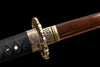 JIHPEN sword - Handmade Wakizashi Sword Red Damascus steel With white leather Scabbard - 31 in