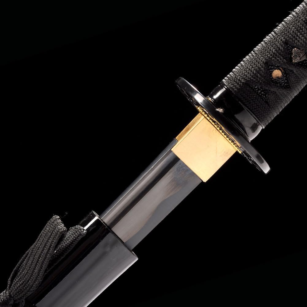 Steel Spring Tang's black katana Handmade spring steel katana, full Tang, sharp – JIHPEN sword®