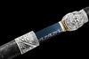 JIHPEN Sword - Handmade Ninja Sword Spring steel blue blade full Tang Black leather sheath - 42 in