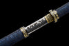 JIHPEN Sword - Handmade Ninja Sword high manganese steel black blade full Tang Blue sheath - 41 in