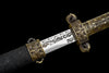 JIHPEN sword - Handmade Chinese style Sword 1045 High carbon steel Full Tang Black Leather sheath and Alloy handle- 42 in
