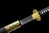 JIHPEN Sword - Handmade Ninja Sword T10 steelReal hamon blade full Tang gold sheath - 41 in