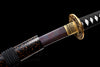 JIHPEN sword - Handmade Wakizashi SwordBlue Damascus steel With Black Scabbard - 31 in