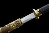 JIHPEN Sword - Handmade Ninja Sword High manganese steel blade full Tang Gold leather sheath - 42 in