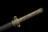JIHPEN sword - Handmade Chinese style Sword 1045 High carbon steel Full Tang Black Leather sheath and Alloy handle- 42 in