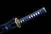 JIHPEN sword - Handmade Wakizashi Sword 1045 high Carbon Steel With Blue Scabbard - 31 in