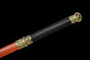 JIHPEN Sword - Handmade Ninja Sword Spring steel Carved pattern blade full Tang Red spot sheath - 42 in