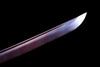 JIHPEN sword - Handmade Wakizashi SwordRed Damascus steel With Blue Scabbard - 31 in