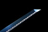 JIHPEN Sword - Handmade Ninja Sword Spring steel blue blade full Tang Black leather sheath - 42 in