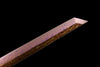 JIHPEN sword - Handmade Ninjato Sword red Damascus steel steel Full Tang Leather sheath and leather wooden handle- 41 in